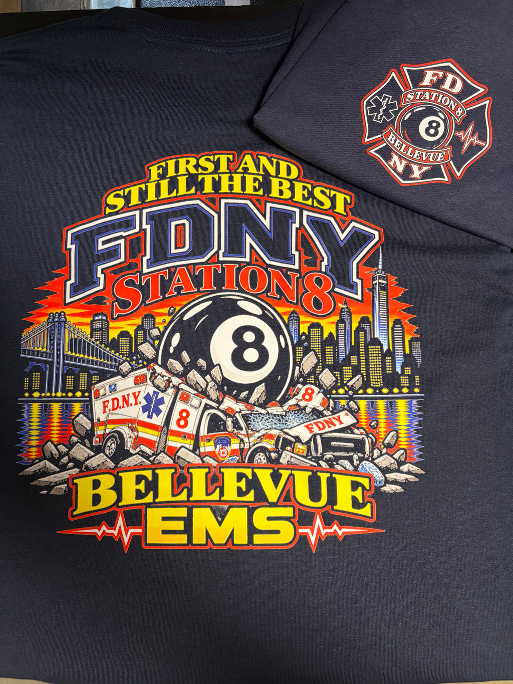 FDNY station 8 ball crushing amb T-shirt