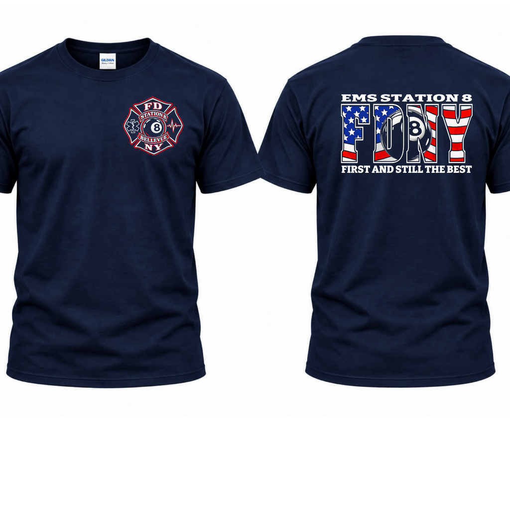FDNY station 8 classic Flag t-shirt