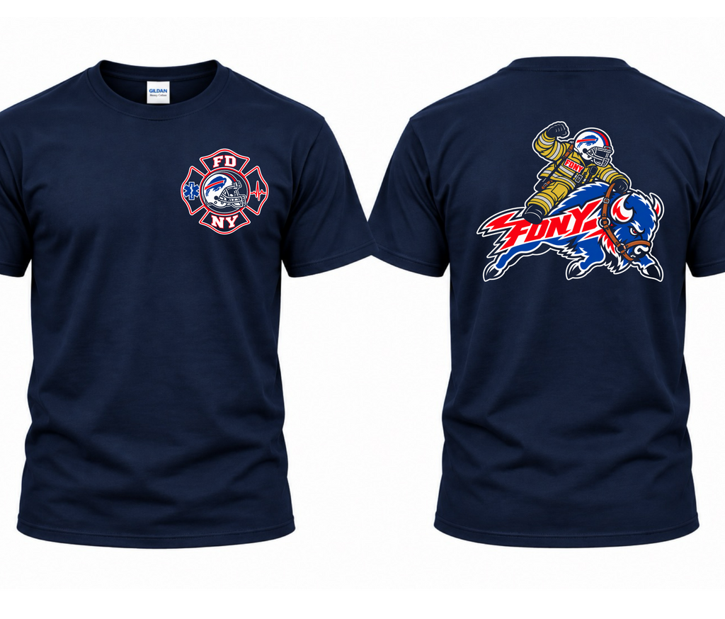 FDNY EMS riding BILLS FAN Tshirt 2