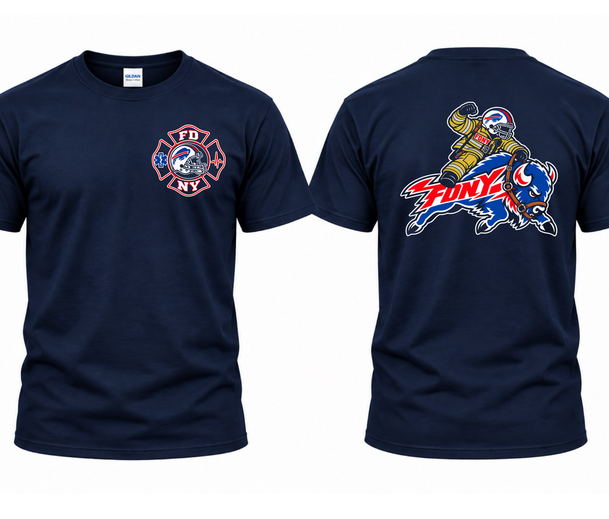 FDNY EMS riding BILLS FAN Tshirt 2