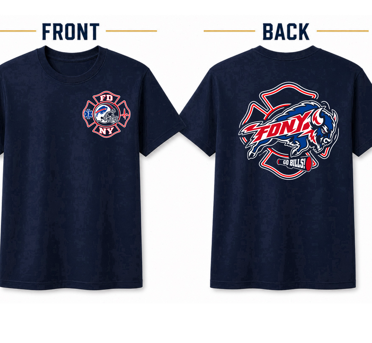 FDNY BILLS FAN T shirt
