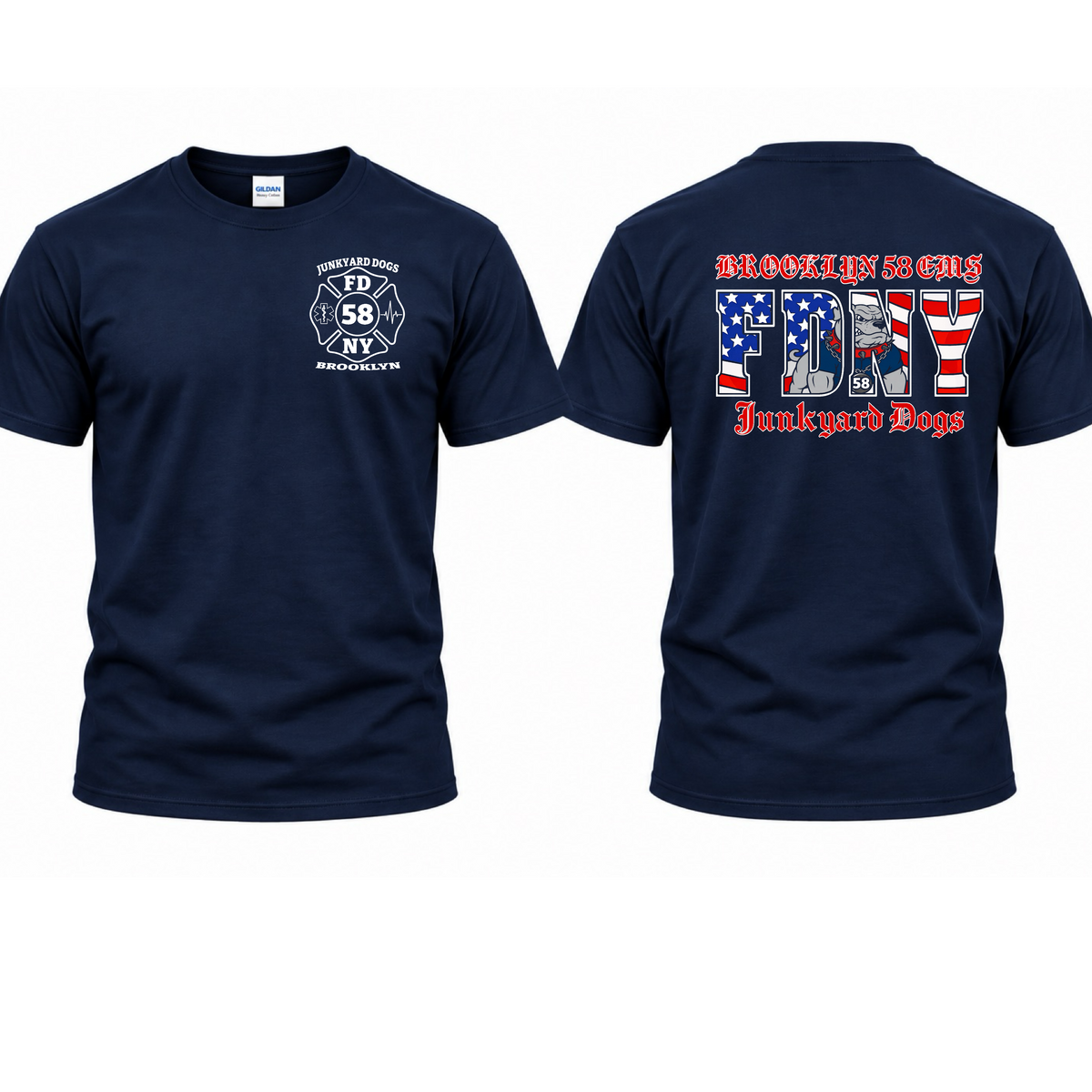 FDNY EMS station 58 flag letter junkyard dogs